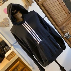 Black Hoodie with White Stripes